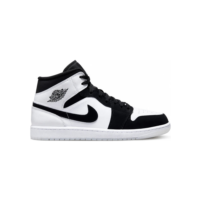 Nike Air Jordan 1 Mid Diamond High Top Sneakers White Black