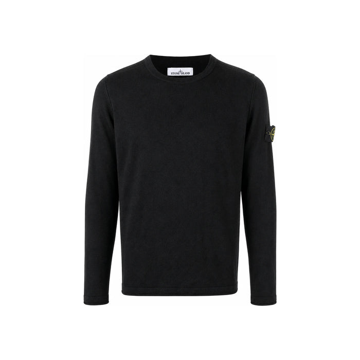 STONE ISLAND Men’s Light Low Hand Cotton Knit Sweatshirt Black