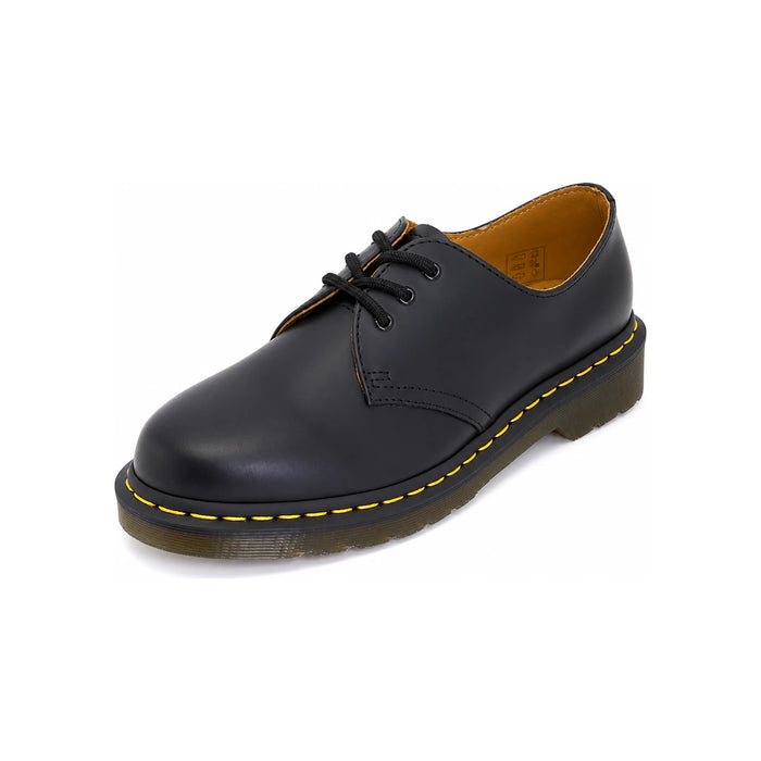 Dr.Martens Smooth Black Leather Derby Shoes Loafers Men