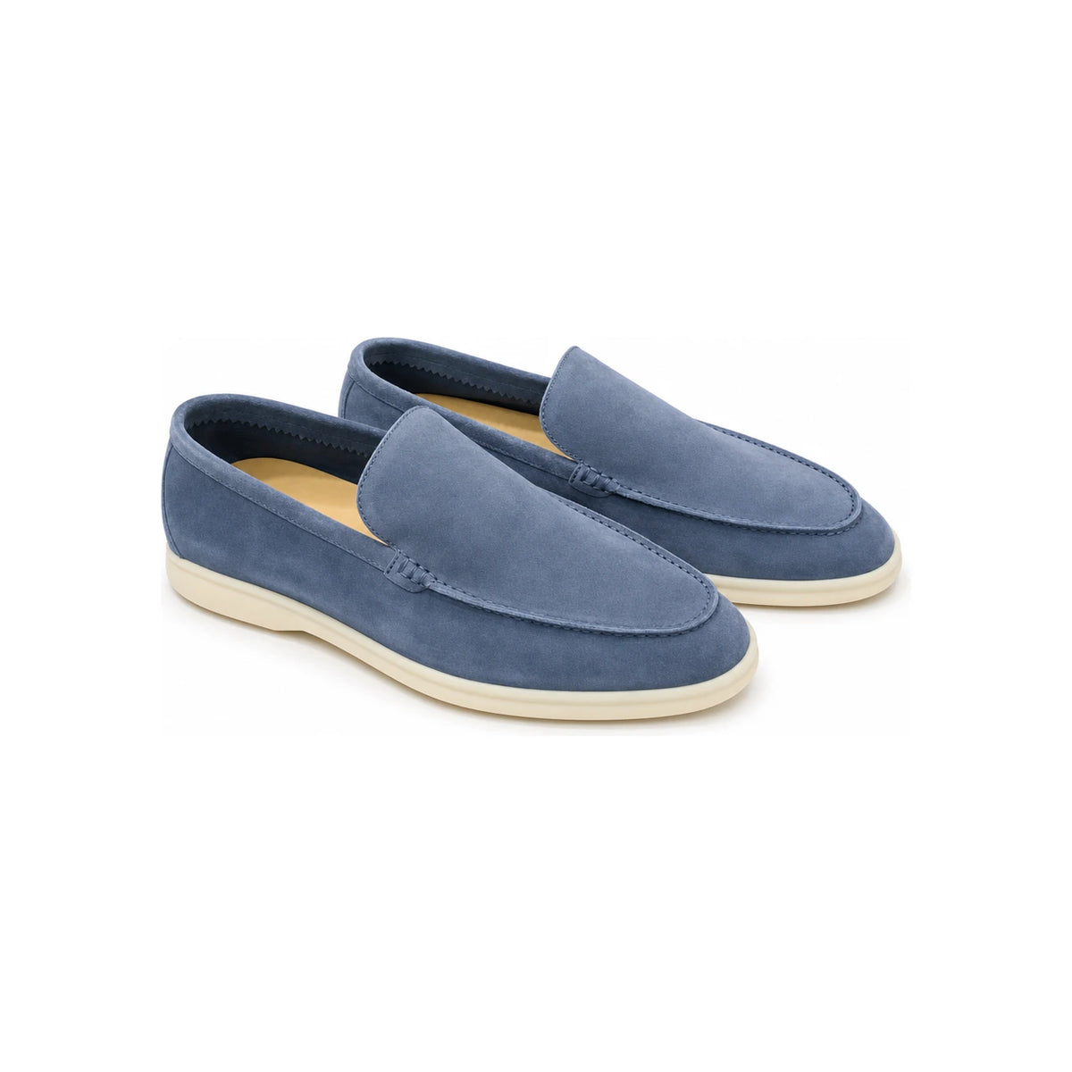Loro Piana Navy Suede Classic Moccasin Loafers for Men