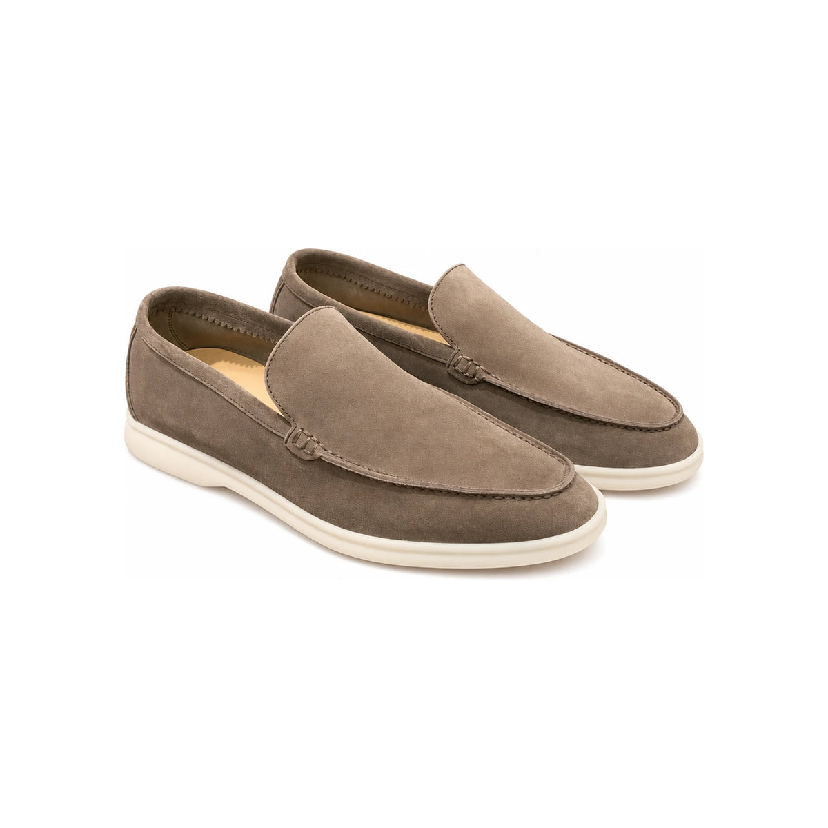 Loro Piana Men’s Suede Moccasin Loafers Brown Classic
