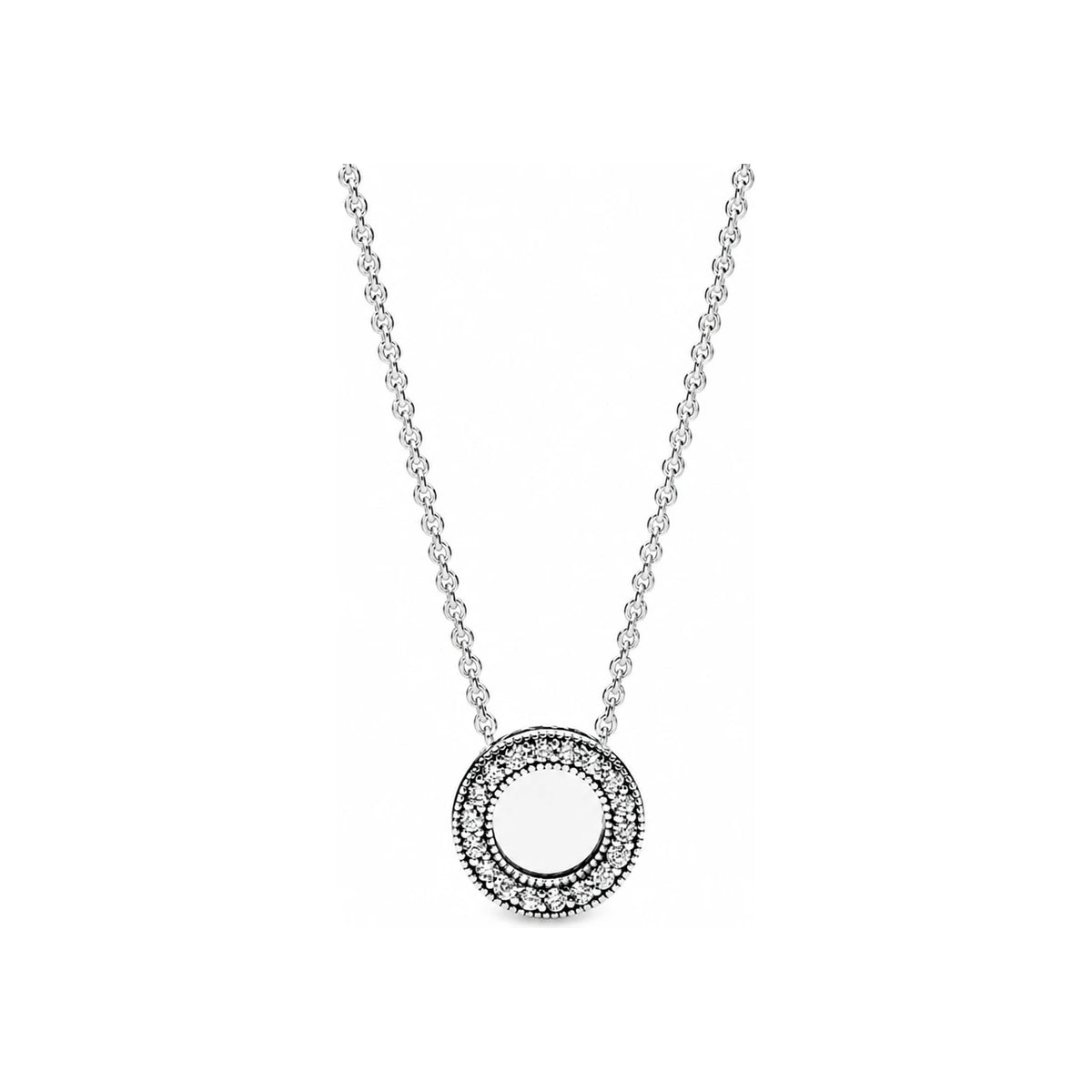 PANDORA Reversible Heart Pendant Sterling Silver Necklace 397436CZ