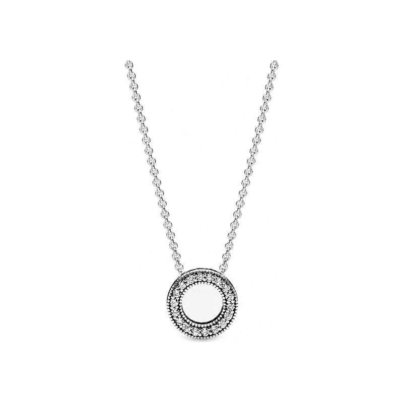 PANDORA Reversible Heart Pendant Sterling Silver Necklace 397436CZ