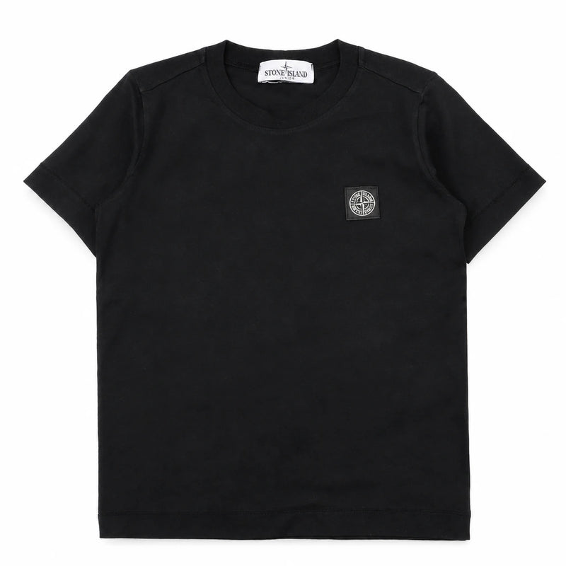 STONE ISLAND Women Black Logo Patch Short Sleeve T-Shirt