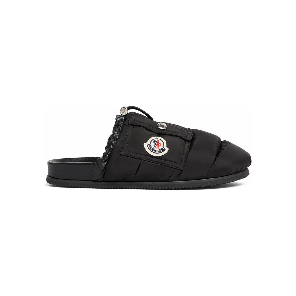Moncler Black Leather Sandals for Women