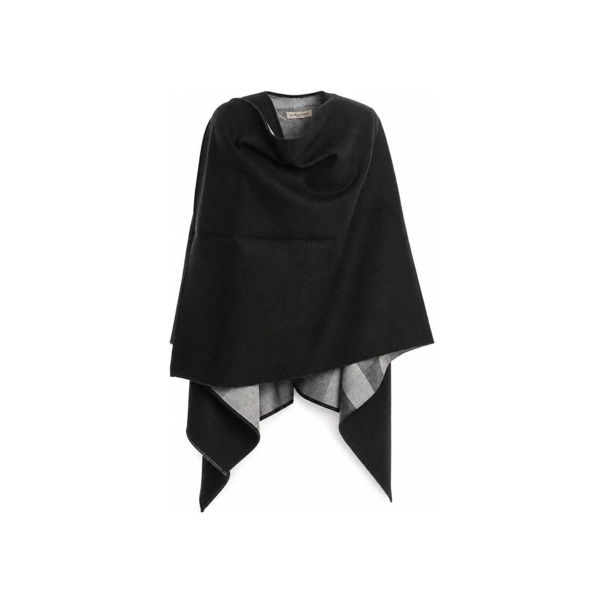 BURBERRY Reversible Black Poncho Cape Jacket