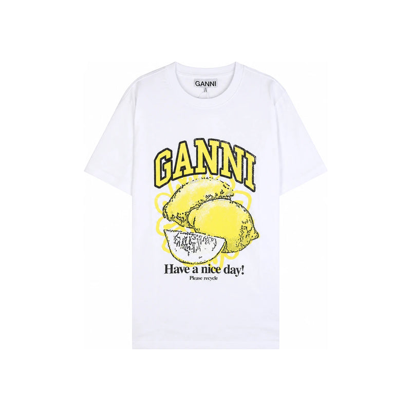 GANNI Lemon Print Relaxed T-Shirt