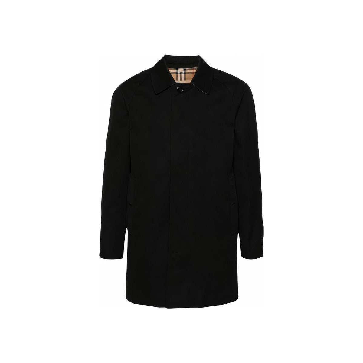 BURBERRY Men’s Short Camden Heritage Single Half Coat Black