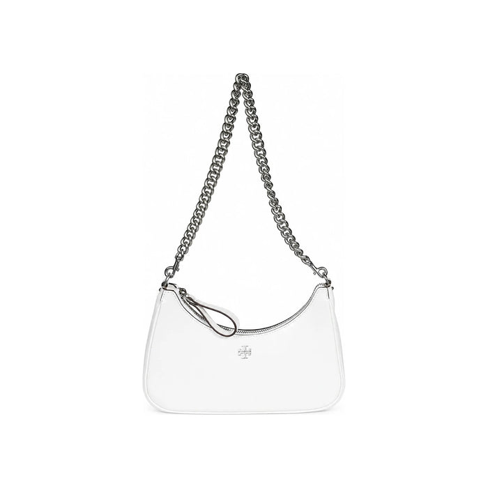 Tory Burch Small Mercer Chain Shoulder Crossbody Bag White Leather