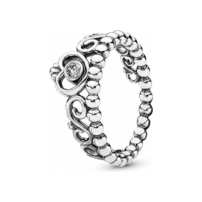 PANDORA Princess Tiara Crown Ring Sterling Silver Cubic Zirconia 190880 CZ