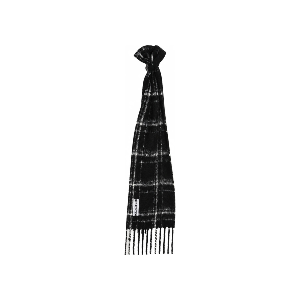OUR LEGACY Black Fuzzy Alpaca Check Scarf