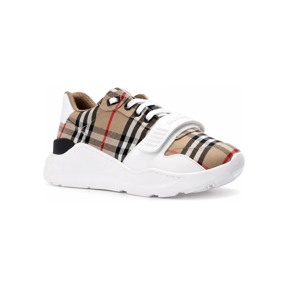 BURBERRY Vintage Check Suede Leather Low-Top Sneakers Men Archive Beige