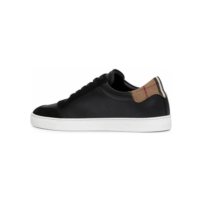 BURBERRY Suede and Vintage Check Cotton Leather Sneakers