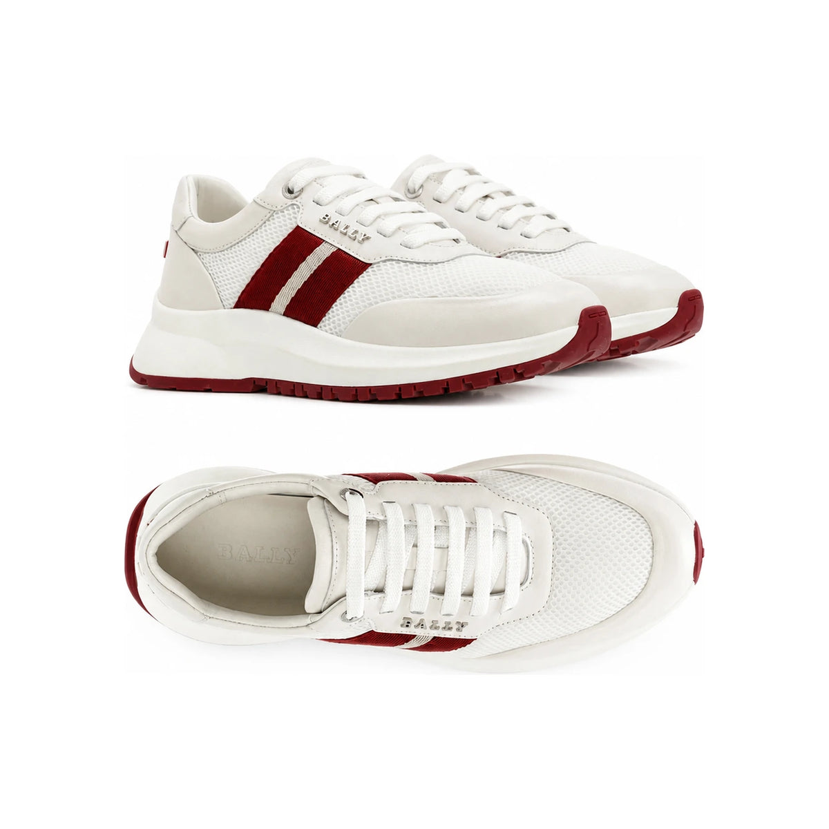 BALLY White Stripe Low-Top Sneakers 6300206