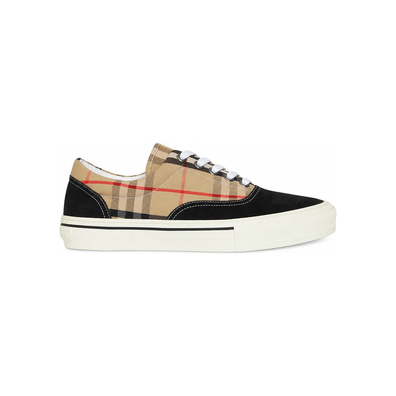 BURBERRY Vintage Check Black Men's Slip-On Sneakers 8016301