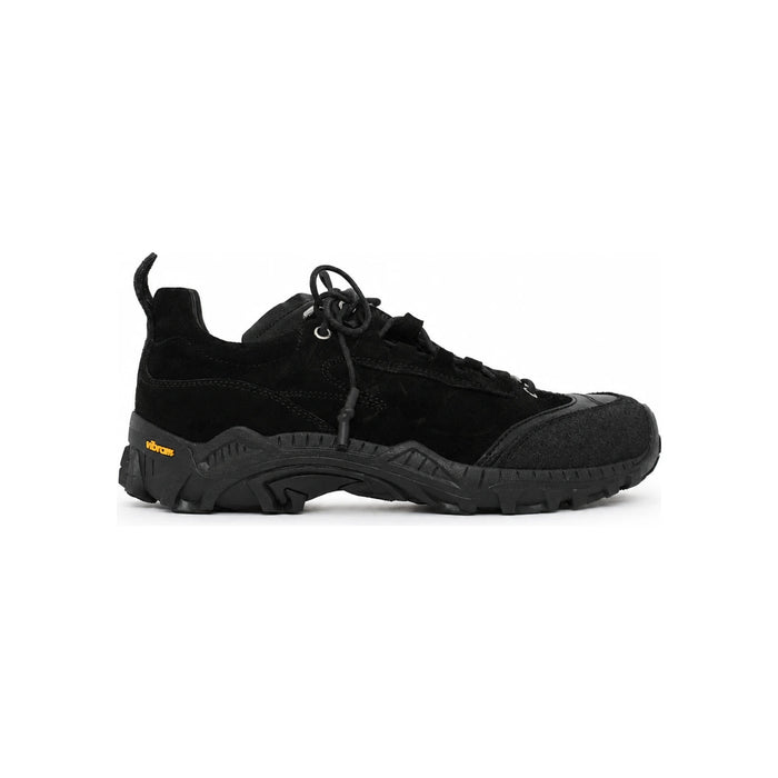 OUR LEGACY Gave Stealth Black Leather Low-Top Sneakers A4237GSB