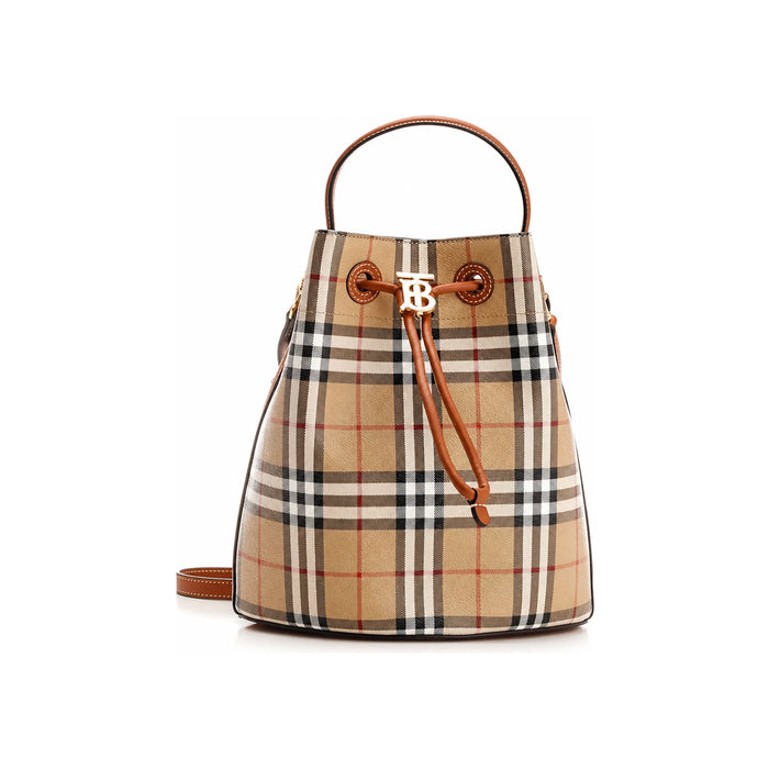 BURBERRY Check TB Bucket Bag Small Crossbody