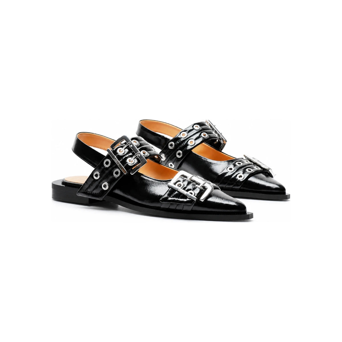GANNI Buckle Flat Shoes S2730099 BLACK DOM