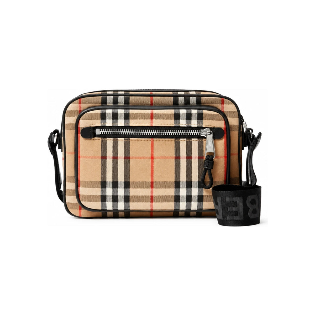 BURBERRY Vintage Check Leather Crossbody Bag Men Archive Beige