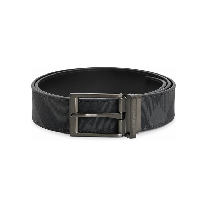 BURBERRY Check Reversible Leather Men’s Belt Brown/Black