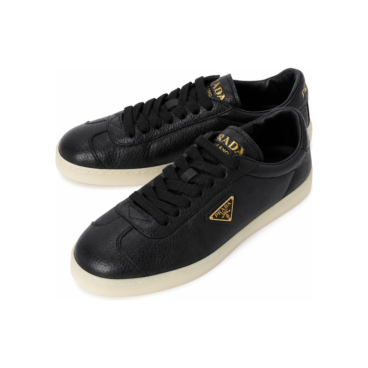 PRADA Men’s Leather Low-Top Sneakers White