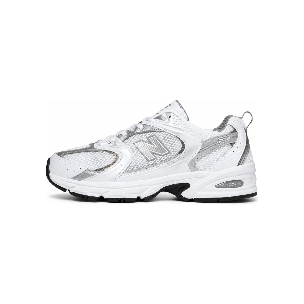 New Balance White Silver 530 Low-Top Sneakers for Men MR530AD