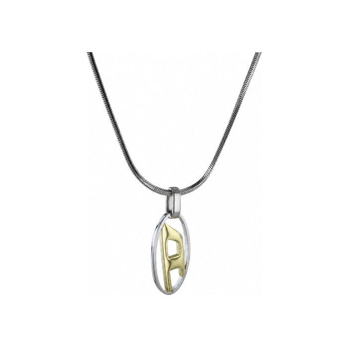DIESEL Oval D Logo Pendant Necklace DX1421931