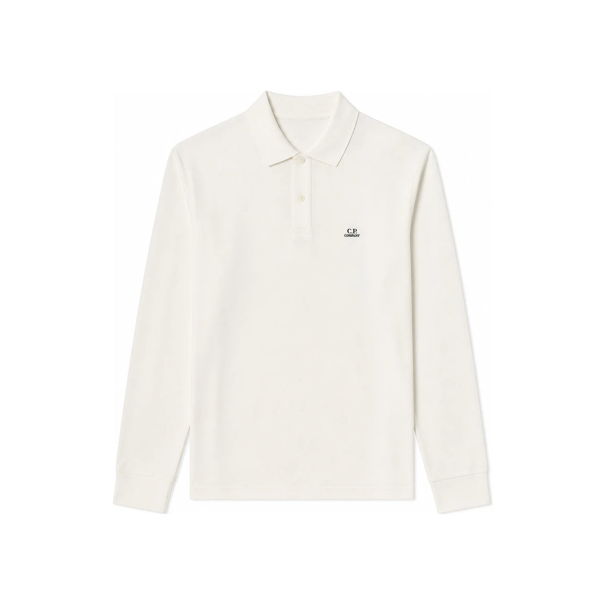 CP Company Stretch Piqué Long Sleeve Logo Polo Shirt