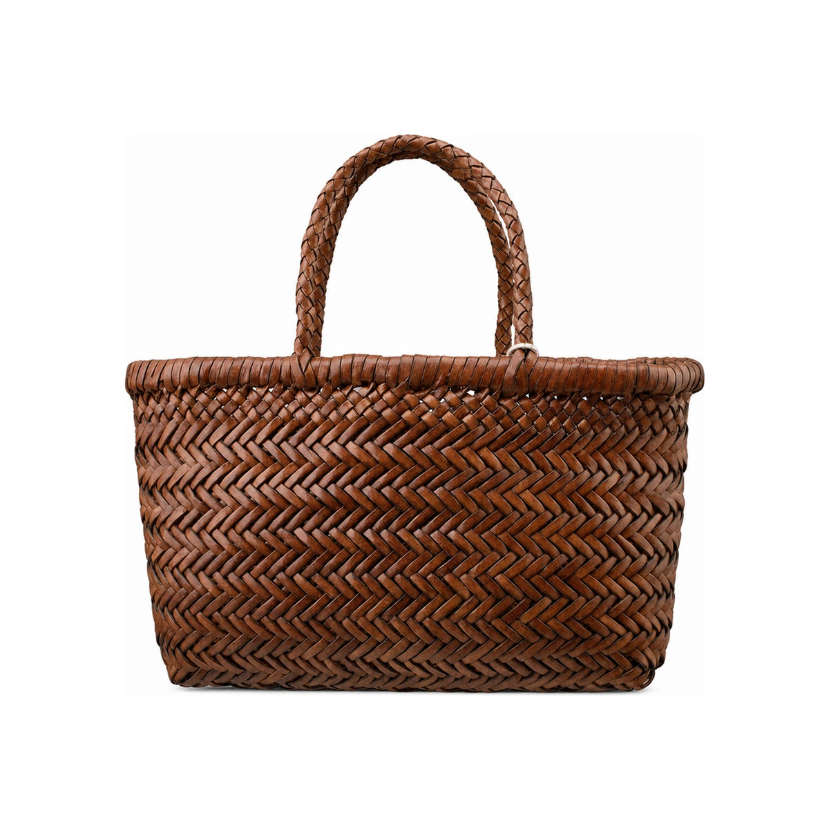 Dragon Diffusion Flat Gora Mini Tote Bag Tan Leather 8809 TAN
