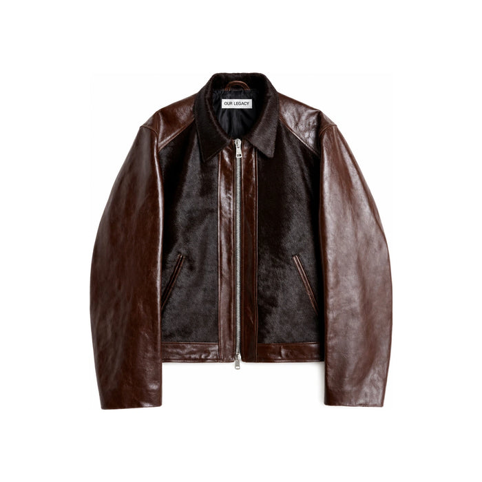 OUR LEGACY Tuscan Brown Hair-on Hide Leather Andalou Jacket