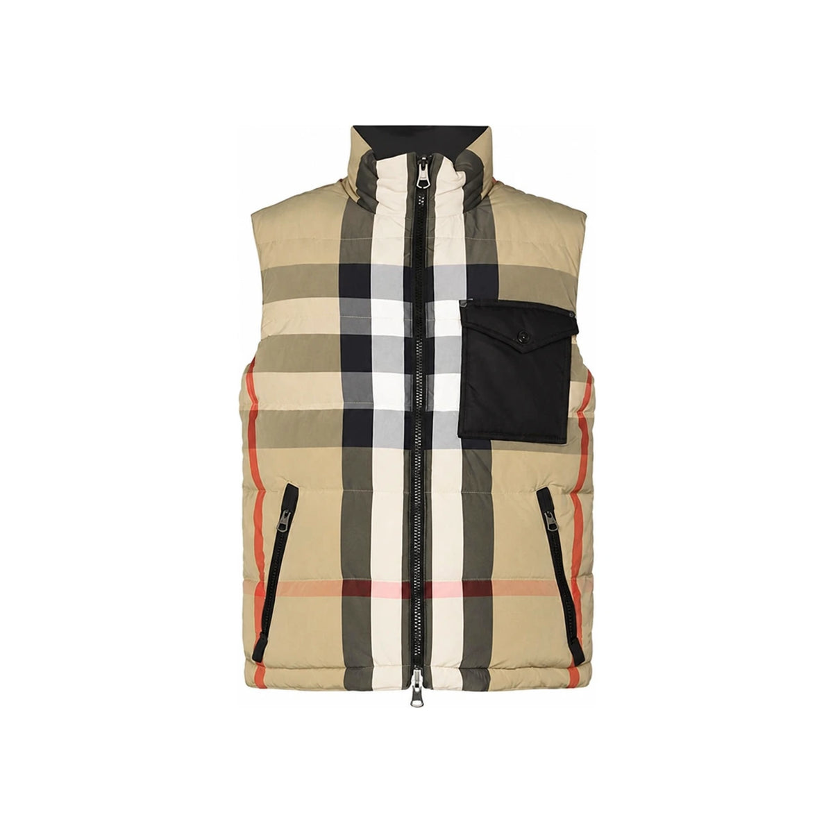 BURBERRY Reversible Down Gilet Vest Archive Beige Black