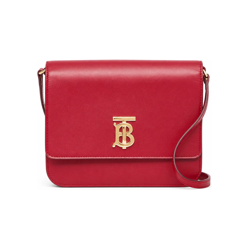 BURBERRY Dark Carmine TB Flat Mini Crossbody Bag