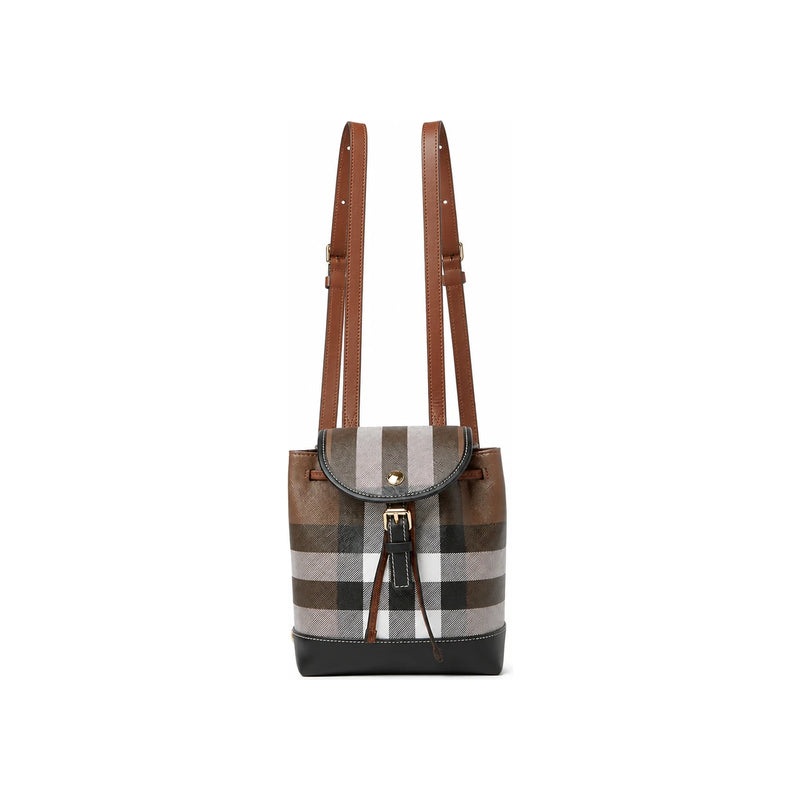 BURBERRY Check Micro Backpack Brown