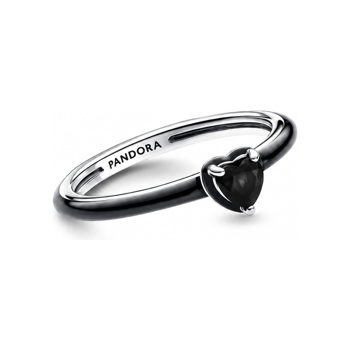 PANDORA Black Chakra Heart Silver Ring for Women 193088C01