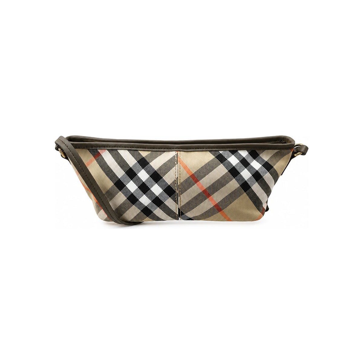 BURBERRY Check Baguette Mini Sand Shoulder Bag 8095296