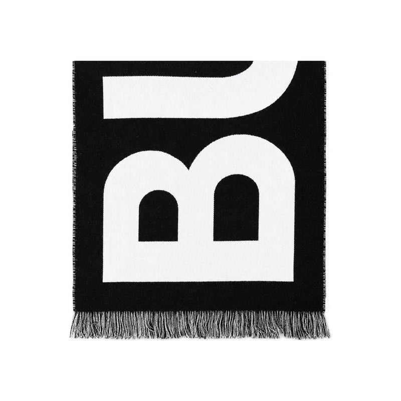 BURBERRY Signature Text Logo Scarf Black