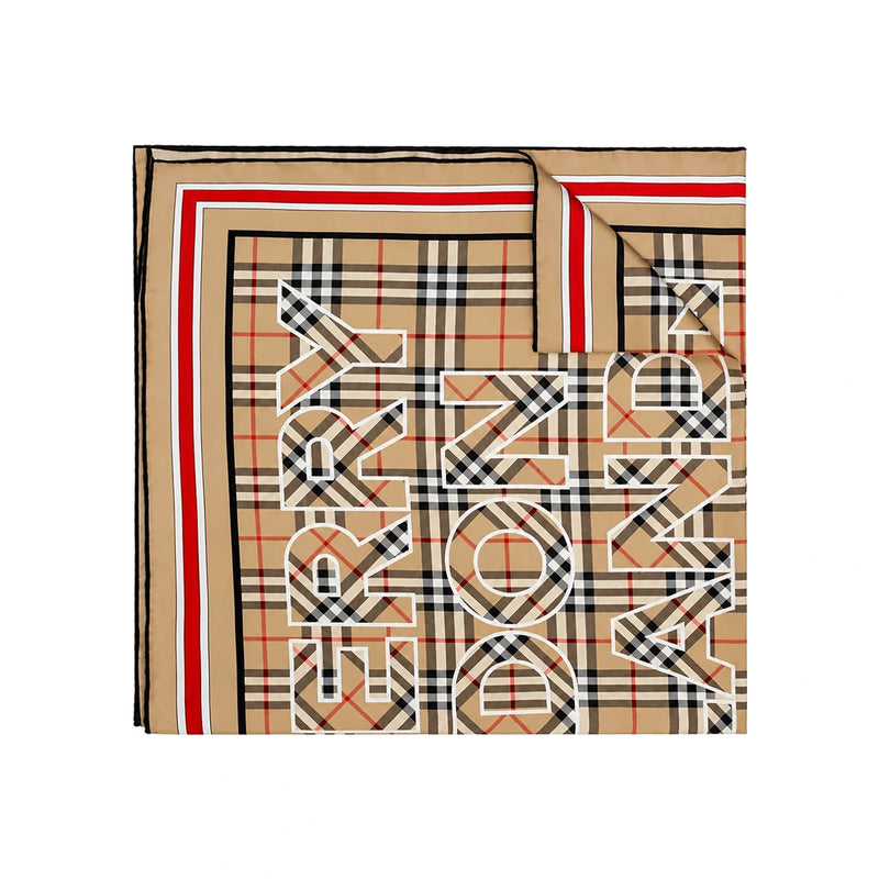 BURBERRY Vintage Check Silk Square Scarf
