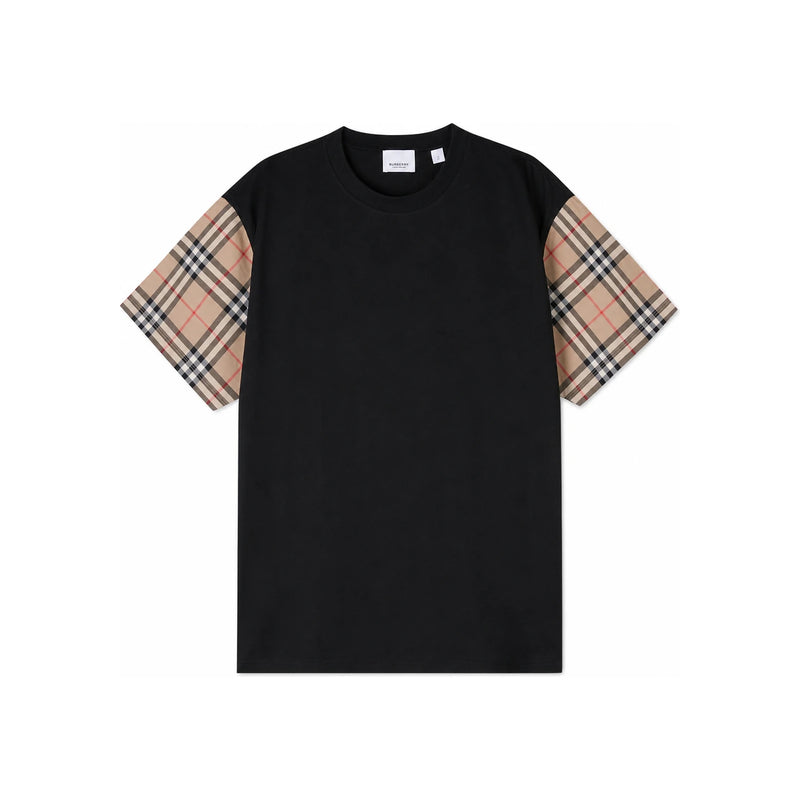 BURBERRY Check Sleeve Women’s Short Sleeve T-Shirt Black