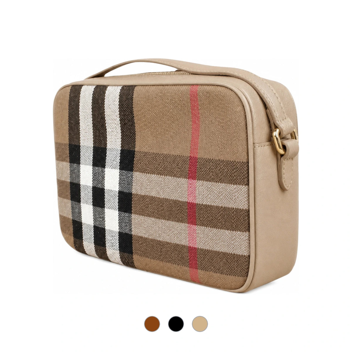 BURBERRY House Check Camera Crossbody Bag Black