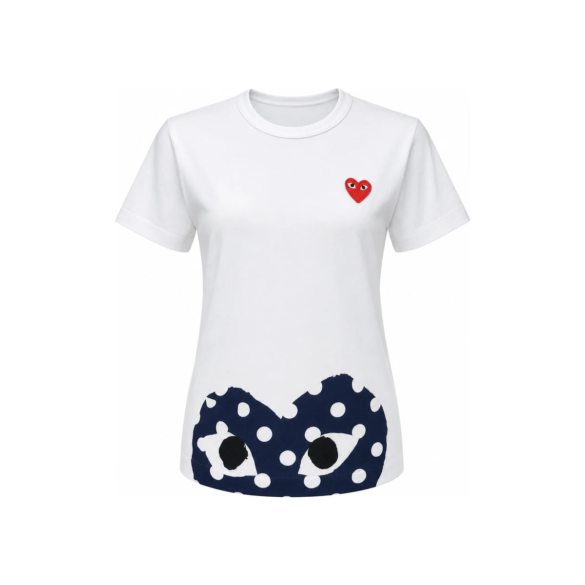 Comme des Garcons Heart Polka Dot Short Sleeve T-Shirt White P1T235