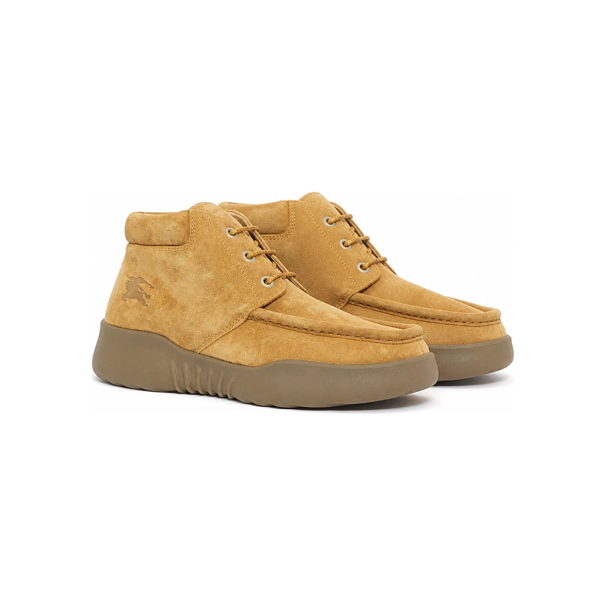 BURBERRY Suede Lace-Up Work Boots with Knight Logo Men’s