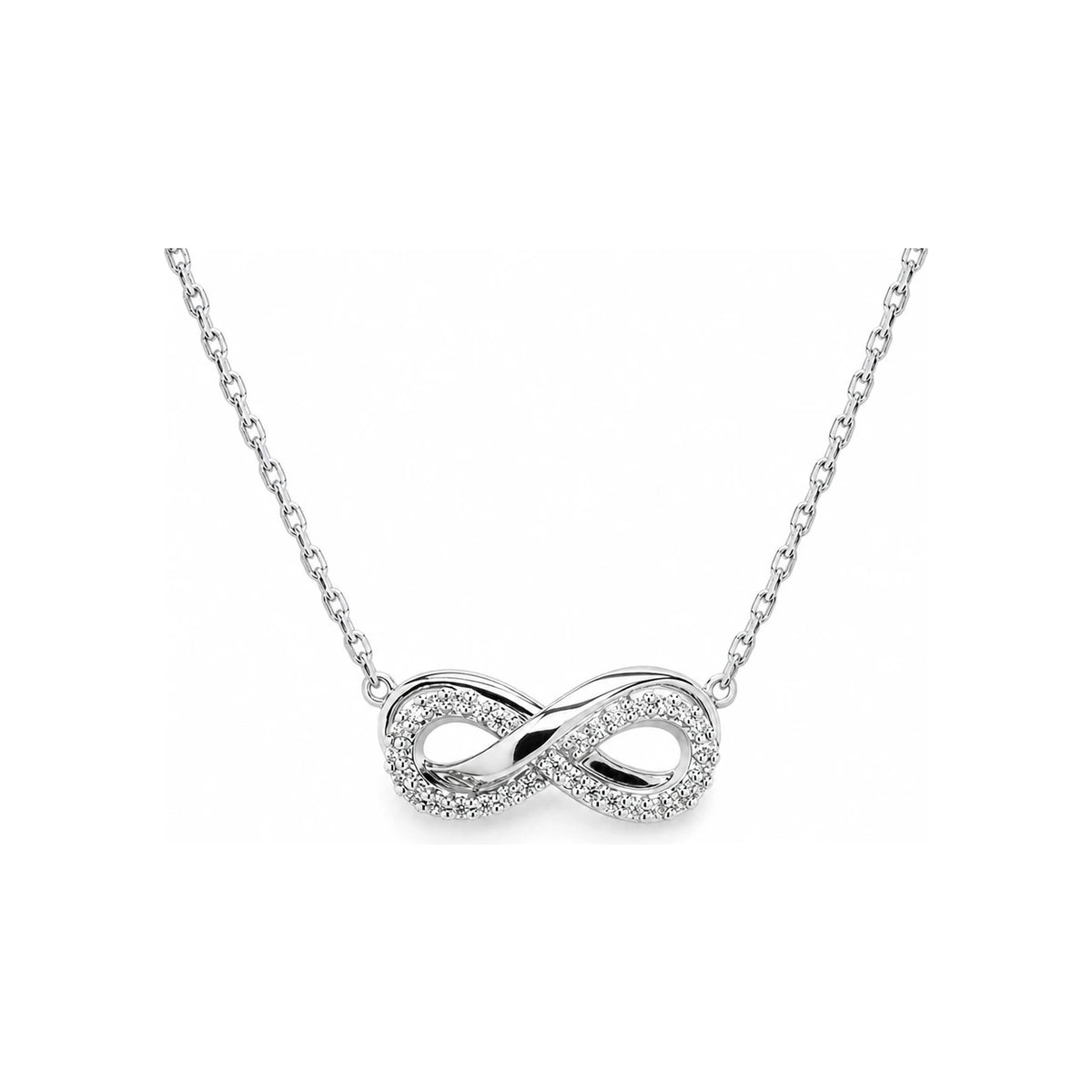 Swarovski Infinity Pendant Necklace Rhodium-Plated for Women 5687265 Hyperbola