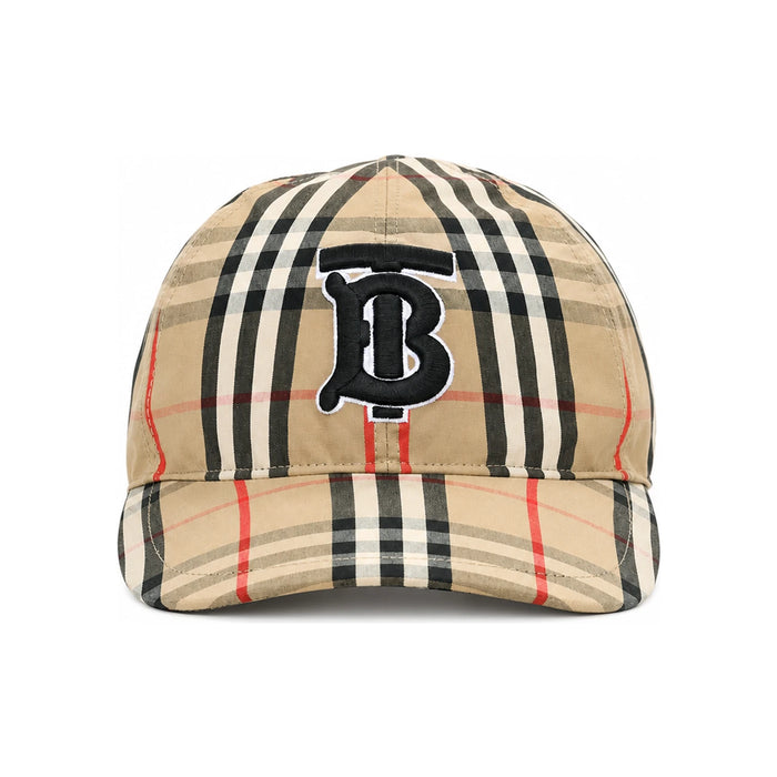 BURBERRY Check TB Logo Snapback Cap