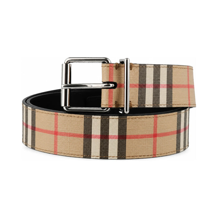 BURBERRY Vintage Check Print Leather Belt