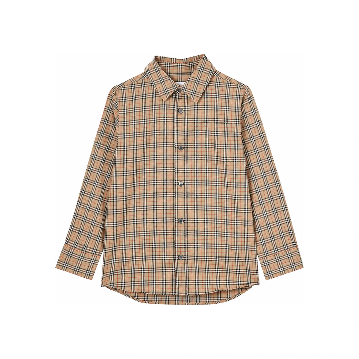 BURBERRY Check Print Long Sleeve Cotton Shirt for Women