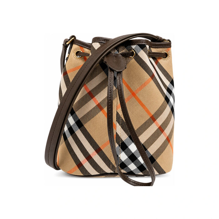 BURBERRY Sand Drawstring Mini Bucket Bag Shoulder Bag