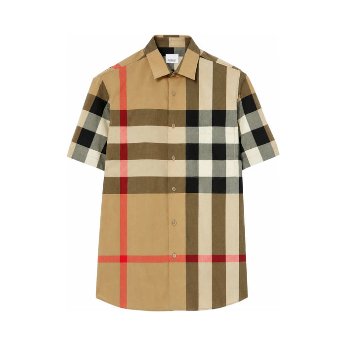 BURBERRY Men’s Check Short Sleeve Shirt 8079591
