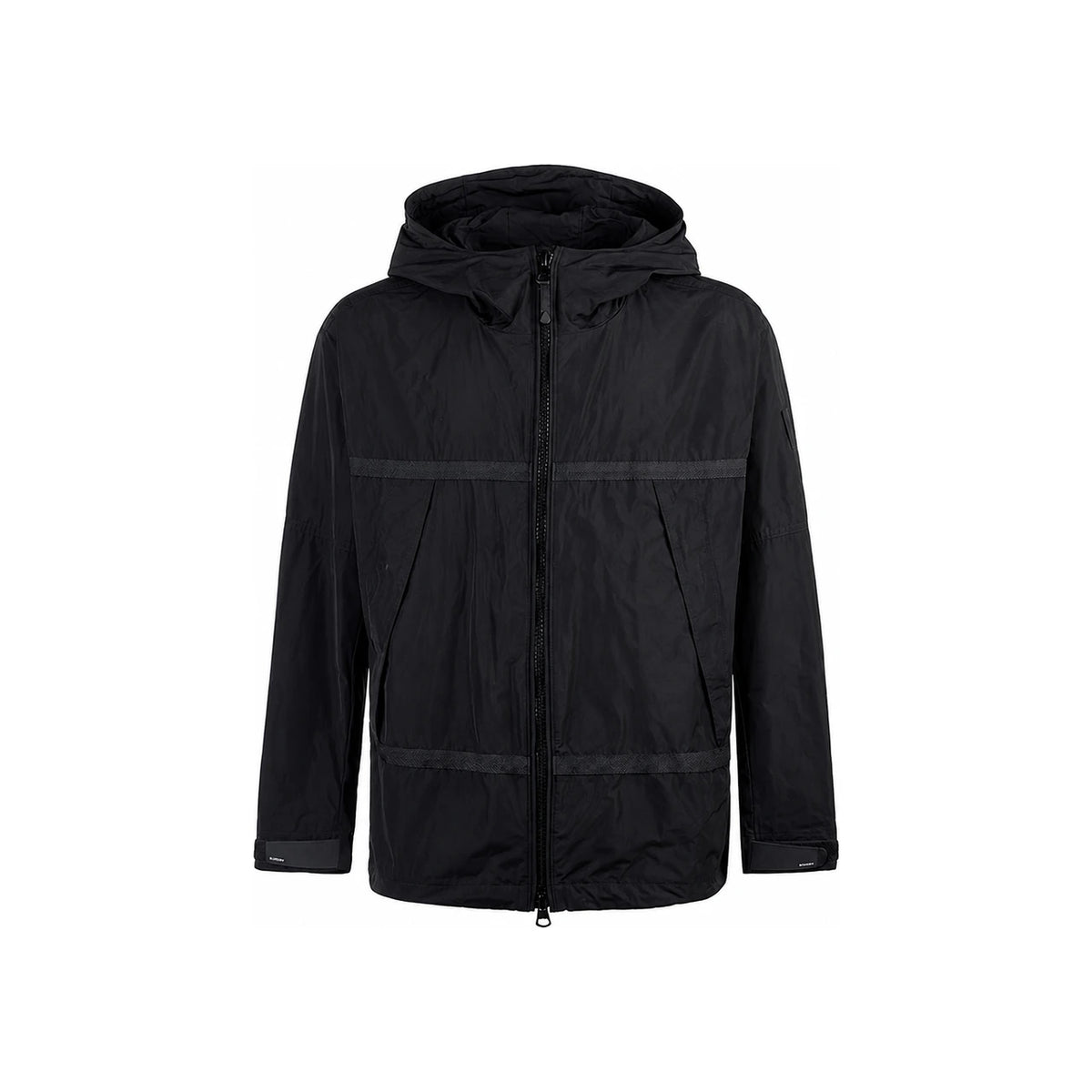 BURBERRY Harding Appliqué Lightweight Hooded Zip Jacket Black