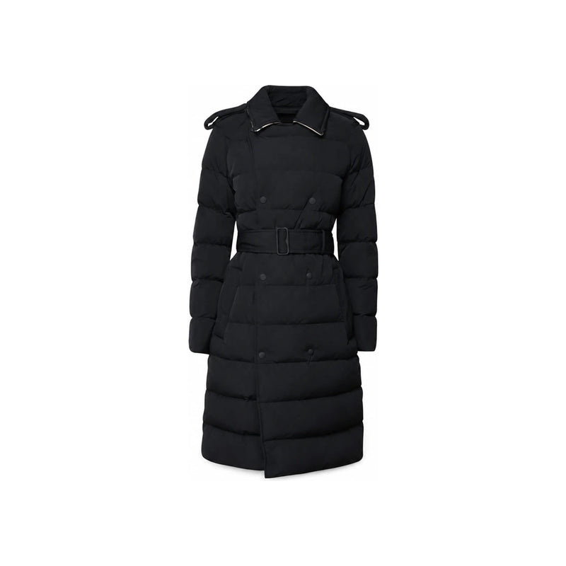 BURBERRY Logo Patch Double-Breasted Belted Long Down Puffer Coat 8097869