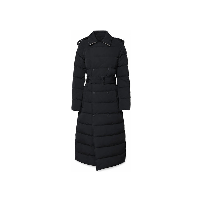 BURBERRY Logo Patch Double-Breasted Belted Long Down Coat 8096909